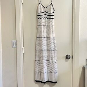 Olive + Oak Women Crochet Babydoll Tiered Dress Small Boho Indie Cottage Coastal